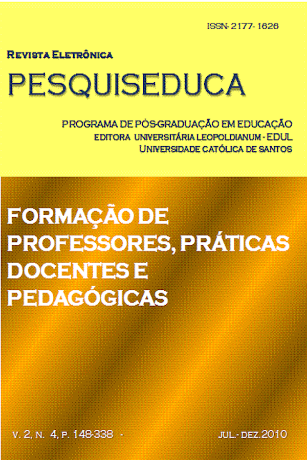 					Afficher Vol. 2 No. 04 (2010): FORMAÇÃO DE PROFESSORES, PRÁTICAS DOCENTES E PEDAGÓGICAS
				