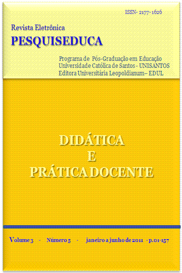 					Visualizar v. 3 n. 5 (2011): DIDÁTICA E PRÁTICA DOCENTE
				