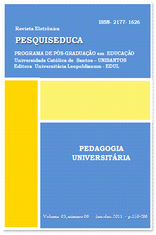 					Visualizar v. 3 n. 6 (2011): PEDAGOGIA UNIVERSITÁRIA
				