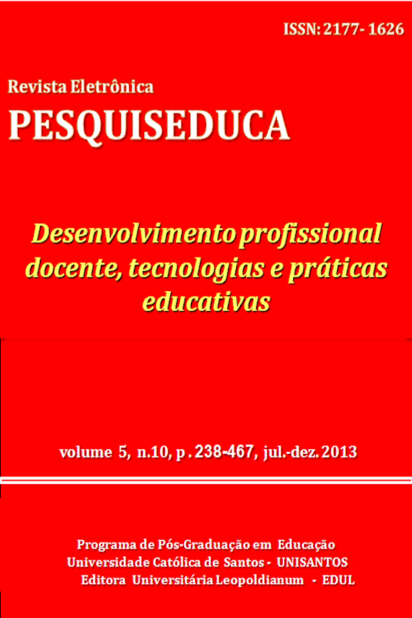 					View Vol. 5 No. 10 (2013): DESENVOLVIMENTO PROFISSIONAL DOCENTE, TECNOLOGIAS E PRÁTICAS EDUCATIVAS
				