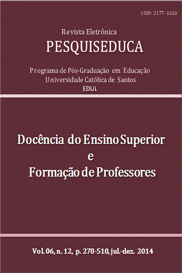 					Visualizar v. 6 n. 12 (2014): DOCÊNCIA NO ENSINO SUPERIOR E FORMAÇÃO DE PROFESSORES
				