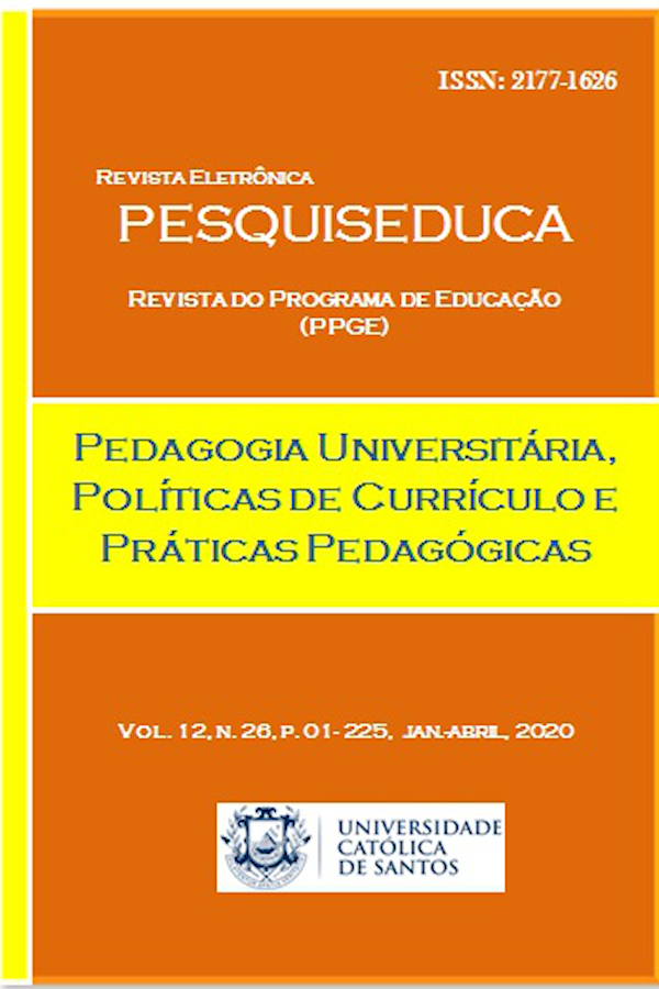 					View Vol. 12 No. 26 (2020): PEDAGOGIA UNIVERSITÁRIA, POLÍTICAS DE CURRÍCULO E PRÁTICAS PEDAGÓGICAS
				